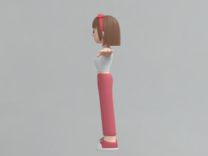 Minimal Woman Cartoon Character 02 Modelo 3D