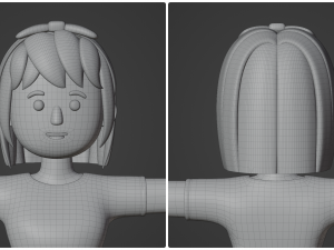 Minimal Woman Cartoon Character 02 Modelo 3D