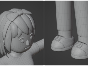 Minimal Woman Cartoon Character 02 Modelo 3D