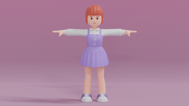 Minimal Woman Cartoon Character 03 Modelo 3D .c4d .max .obj .3ds .fbx .stl .blend 
