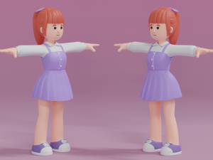 Minimal Woman Cartoon Character 03 Modelo 3D