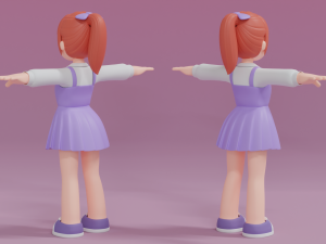 Minimal Woman Cartoon Character 03 Modelo 3D