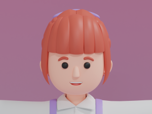 Minimal Woman Cartoon Character 03 Modelo 3D