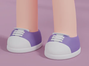 Personagem de desenho animado de mulher m&iacute;nima 03 Modelo 3D