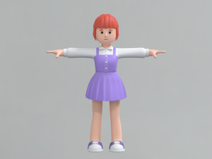 Minimal Woman Cartoon Character 03 Modelo 3D