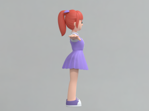 Minimal Woman Cartoon Character 03 Modelo 3D