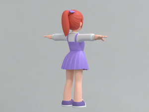 Minimal Woman Cartoon Character 03 Modelo 3D