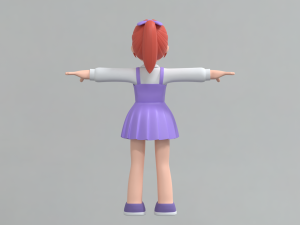 Minimal Woman Cartoon Character 03 Modelo 3D