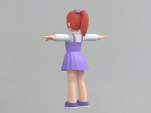 Minimal Woman Cartoon Character 03 Modelo 3D