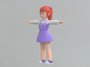 Minimal Woman Cartoon Character 03 Modelo 3D