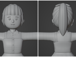 Minimal Woman Cartoon Character 03 Modelo 3D