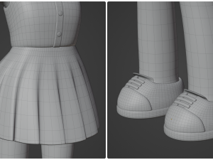 Minimal Woman Cartoon Character 03 Modelo 3D