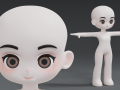 Base Model Cartoon Character Low-poly 3D 模型