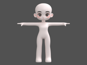 Base Model Cartoon Character Low-poly 3D Model