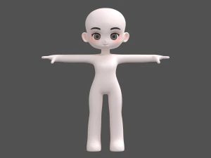 Base Model Cartoon Character Low-poly 3D Model