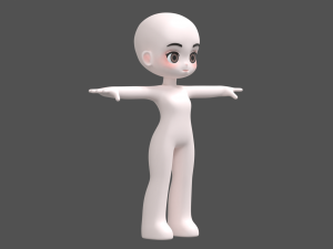 Base Model Cartoon Character Low-poly 3D Model