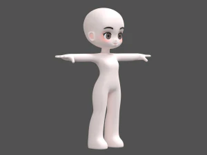 Base Model Cartoon Character Low-poly 3D Model