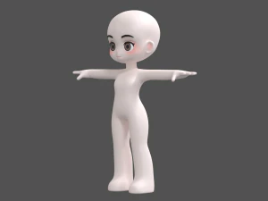 Base Model Cartoon Character Low-poly 3D Model