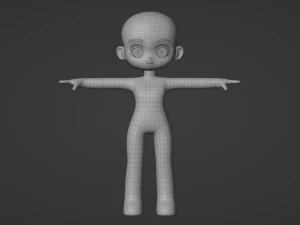 Base Model Cartoon Character Low-poly 3D Model