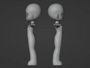 Base Model Cartoon Character Low-poly 3D Model
