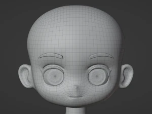 Base Model Cartoon Character Low-poly 3D Model