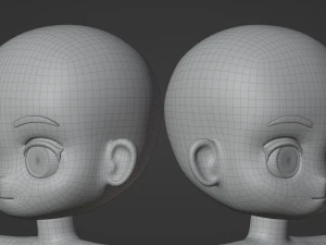 Base Model Cartoon Character Low-poly 3D Model