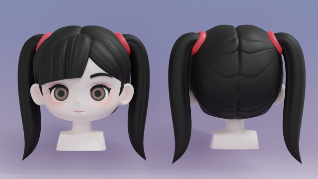 Female Hair Style 01 3D Модель .c4d .max .obj .3ds .fbx .stl .blend 