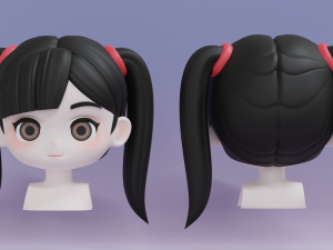 Female Hair Style 01 3D 模型