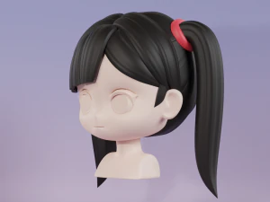 Female Hair Style 01 3D Model