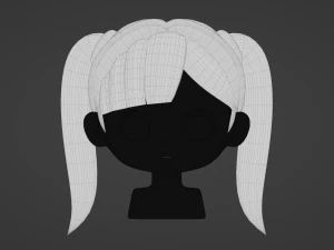 Female Hair Style 01 3D Model
