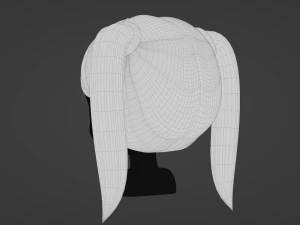 Female Hair Style 01 3D Model