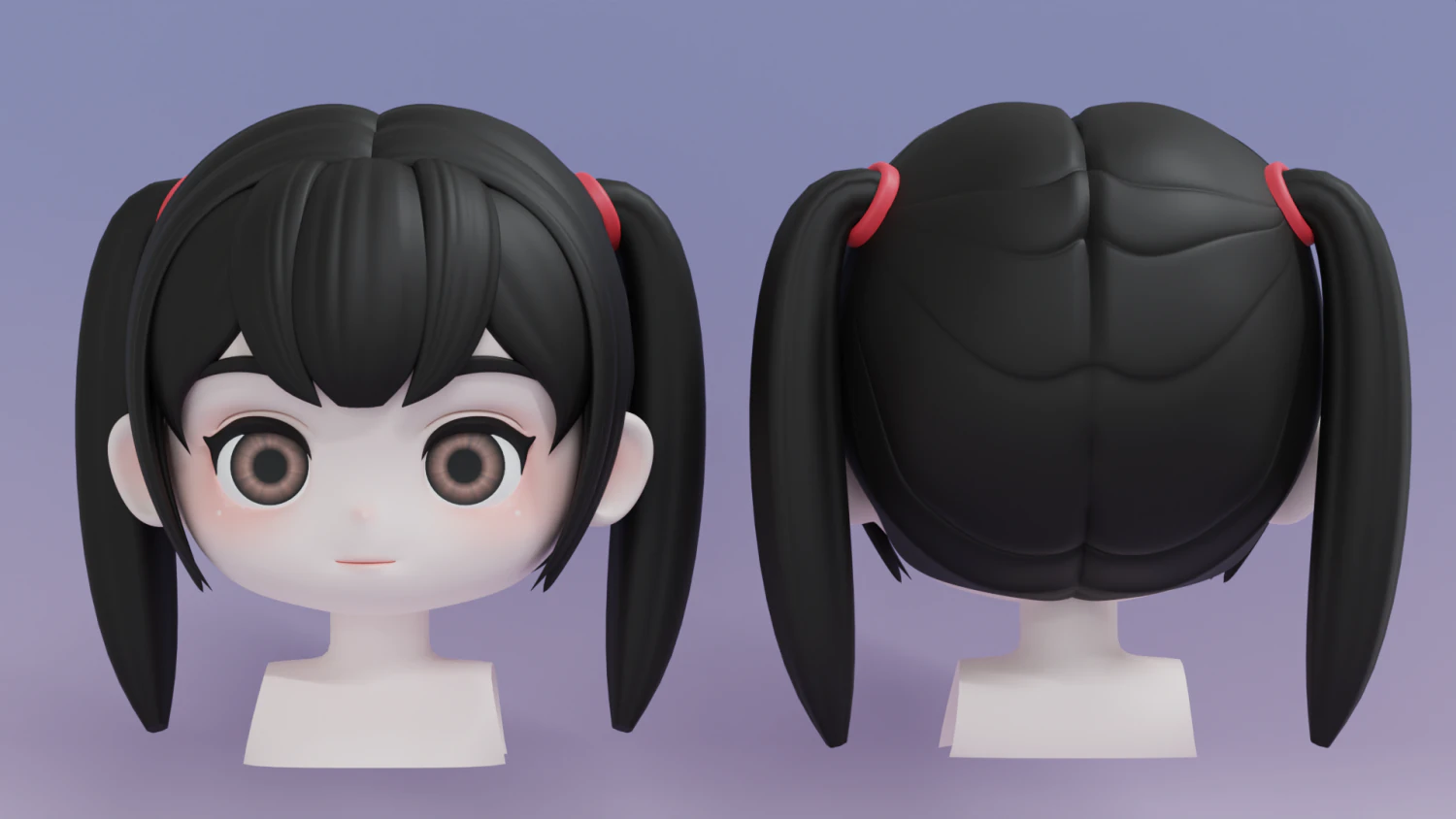 Female Hair Style 02 3D Model .c4d .max .obj .3ds .fbx .stl .blend