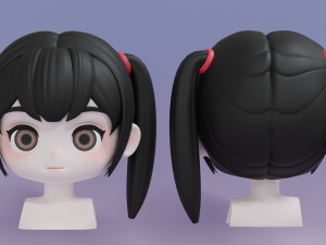 Female Hair Style 02 3D 模型