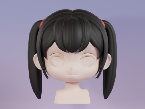 Female Hair Style 02 Modèle 3D