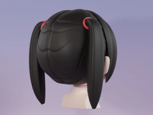 Female Hair Style 02 3D Model