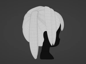 Female Hair Style 02 3D Model