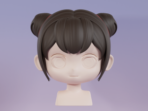 Female Hair Style 03 Model 3D