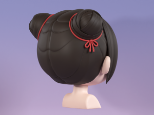 Female Hair Style 03 Model 3D