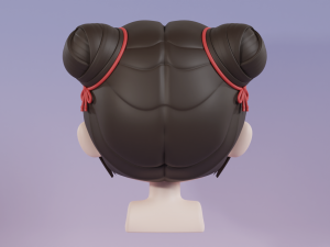 Female Hair Style 03 Model 3D