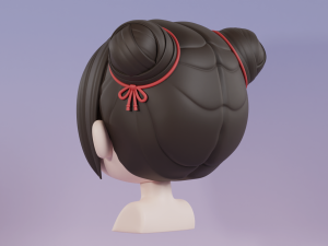 Female Hair Style 03 Model 3D