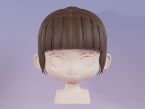 Female Hair Style 04 3D Model