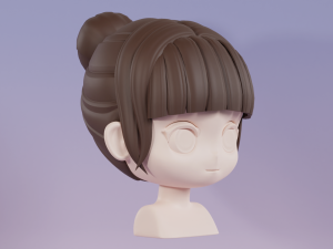 Female Hair Style 04 3D Model