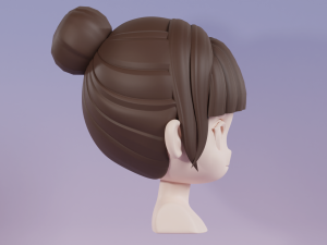 Female Hair Style 04 3D Model