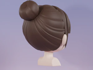 Female Hair Style 04 3D Model