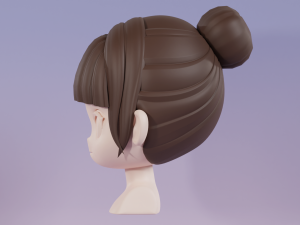 Female Hair Style 04 3D Model