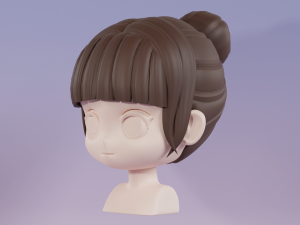 Female Hair Style 04 3D Model