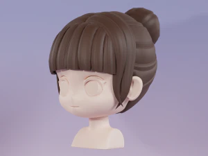 Female Hair Style 04 3D Model