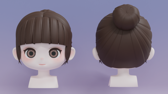 Female Hair Style 04 3D Model .c4d .max .obj .3ds .fbx .stl .blend 