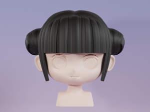 Female Hair Style 05 3D-Modell