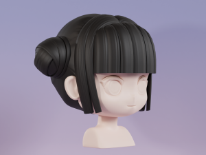 Female Hair Style 05 3D-Modell